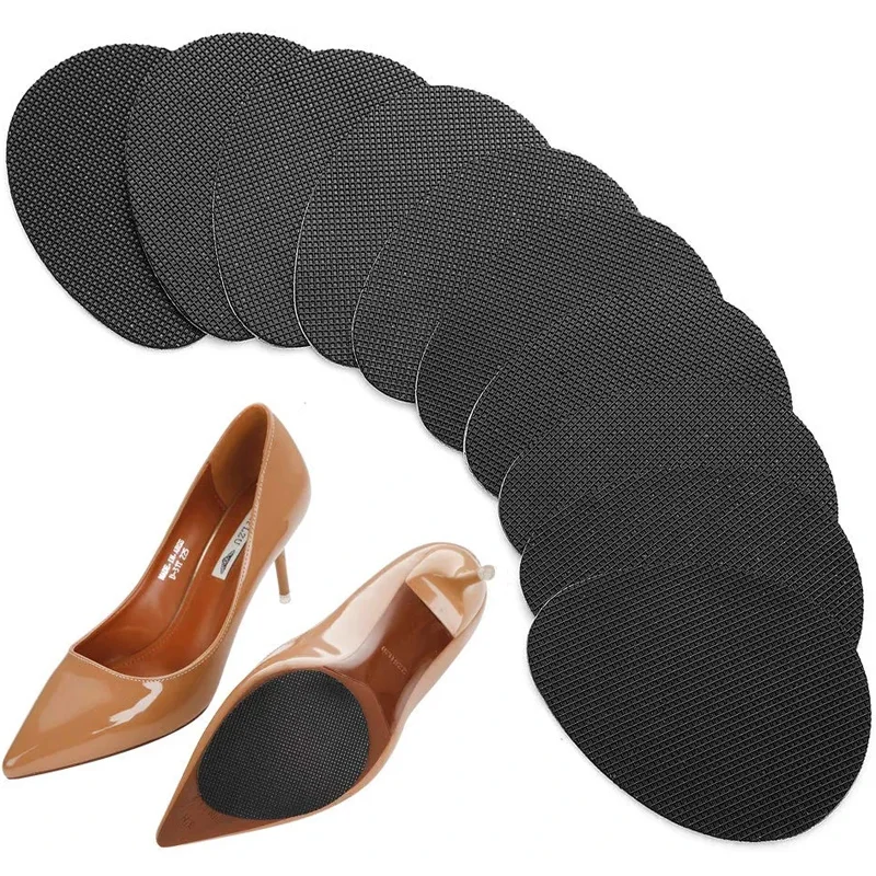 10Pairs Wear-Resistant Non-Slip Shoes Mat Self-Adhesive Forefoot High Heels Sticker High Heel Sole Protector Rubber Pads Cushion