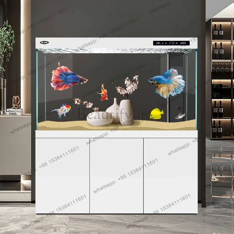 Glass Living Room Home Large Arowana Fish Tank Screen Bottom Filter Goldfish Tank Set