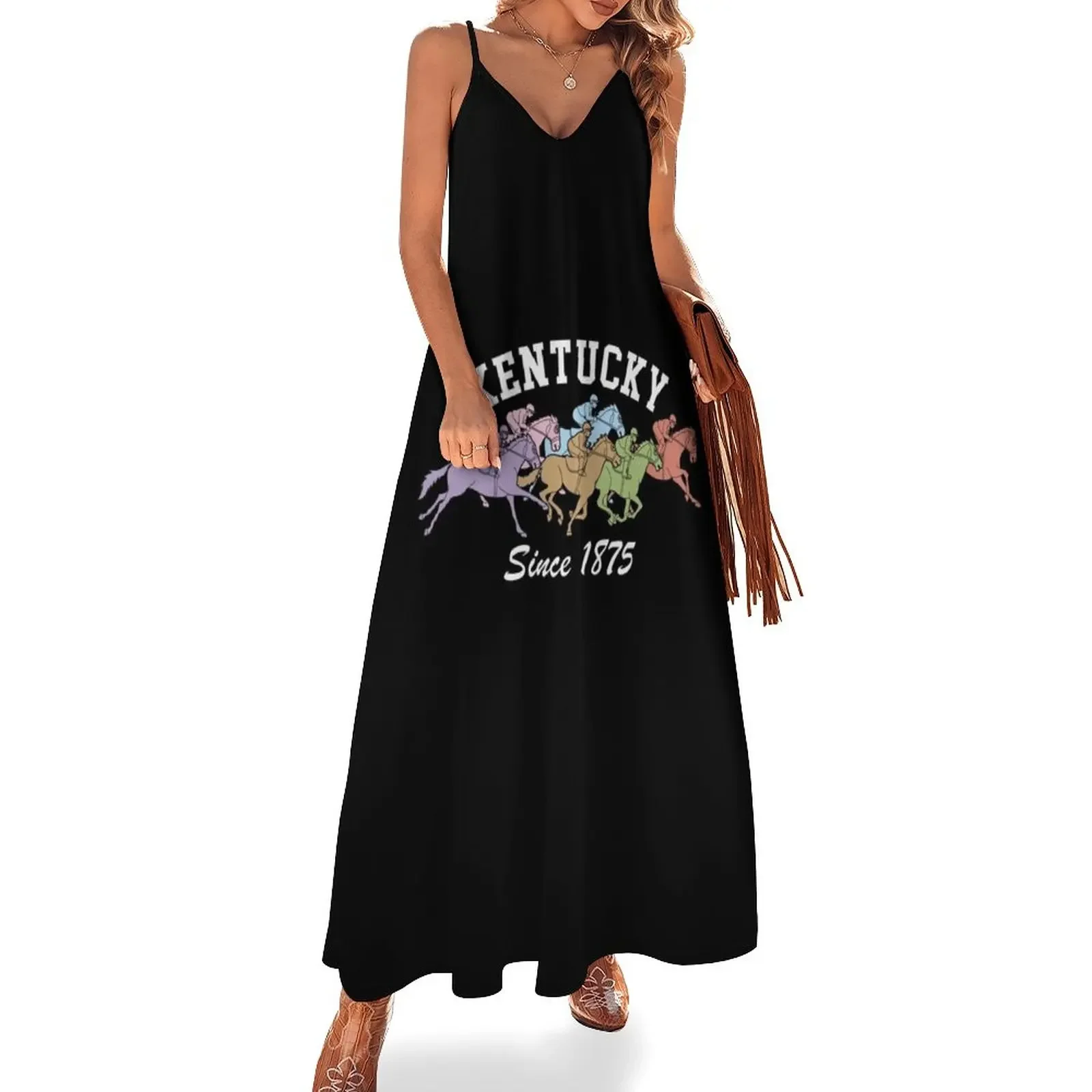 

Derby Retro Kentucky Since 1875 Tee Funny Horse Race Vintage Sleeveless Dress Clothing fairy dress Women's clothing Dress
