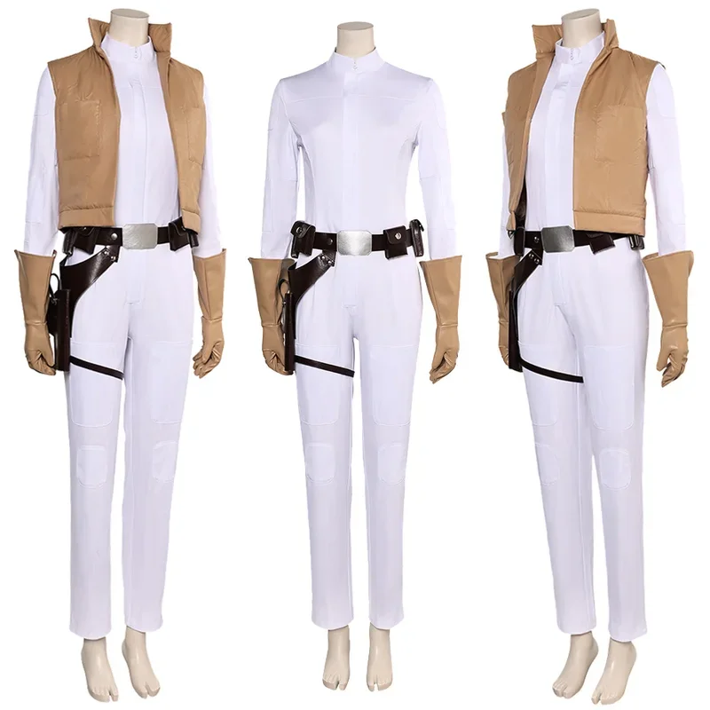 Leia Cosplay Organa Costume Movie Anime Space Battle Disguise  Gloves Holster Battle Suits Adult Women Roleplay Halloween Outfit