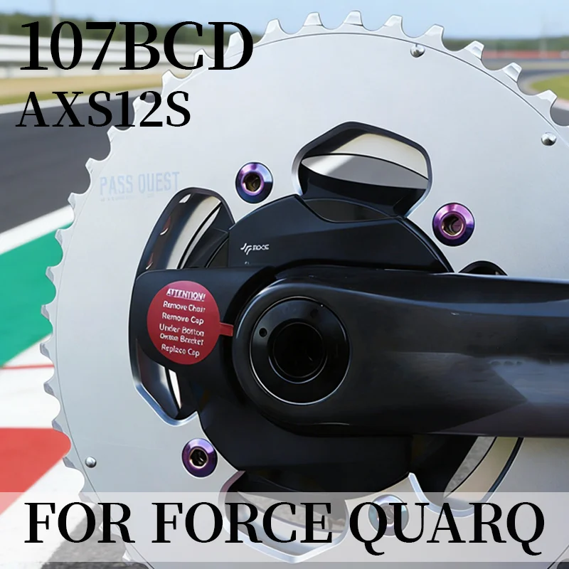 

107 Bcd Chainring Bcd 107 For Sram Force Quarq Power Meter Axs 12 Speed Aero Chainring Silver 46/33 48 35 Chainring 50-37 52-39