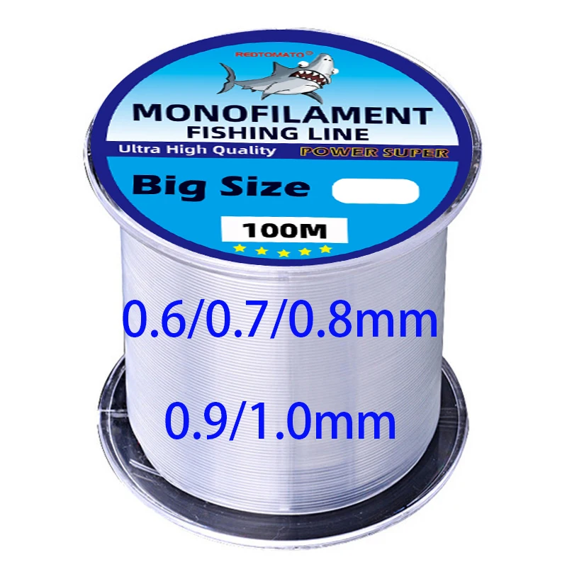 100m Big Size Monofilament Fishing Line Sea Fishing Nylon Fishing Line Super Strong Thick Fishline Japan Material Fishing Goods