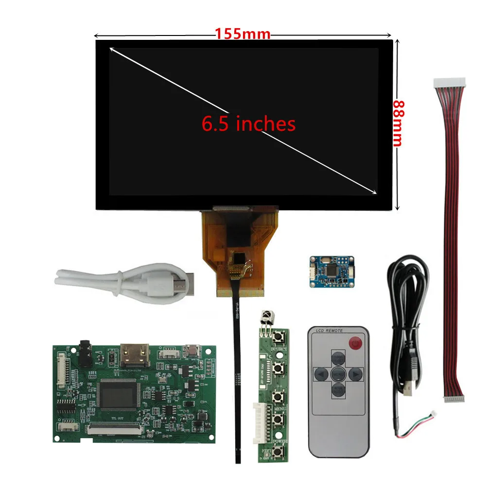 6.5 Inch AT065TN14 Multipurpose TFT LCD Display Screen Driver Control Board Audio HDMI-Compatible Digitizer Touchscreen Monitor