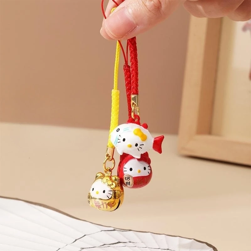 Sanrio Hello Kitty Phone Chain Bag Pendant Beckoning Cat Keychain Key Ring Backpack Pendant Ornaments Jewelry Strap Key String