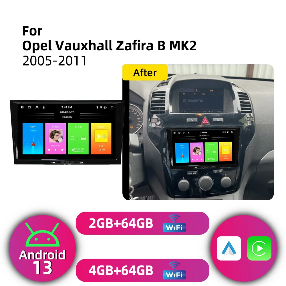 For Opel Vauxhall Zafira B MK2 2005-2011 Carplay Autoradio 2 Din Android Radio GPS WIFI Auto Car Multimedia 8
