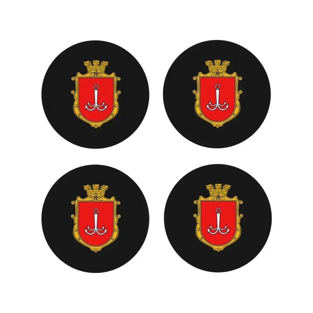 

Подставки под кружки с гербом Одессы, Украина, кухонные подставки-салфетки, термоизоляционные подставки для кофе, для декора дома, набор из 4 штук