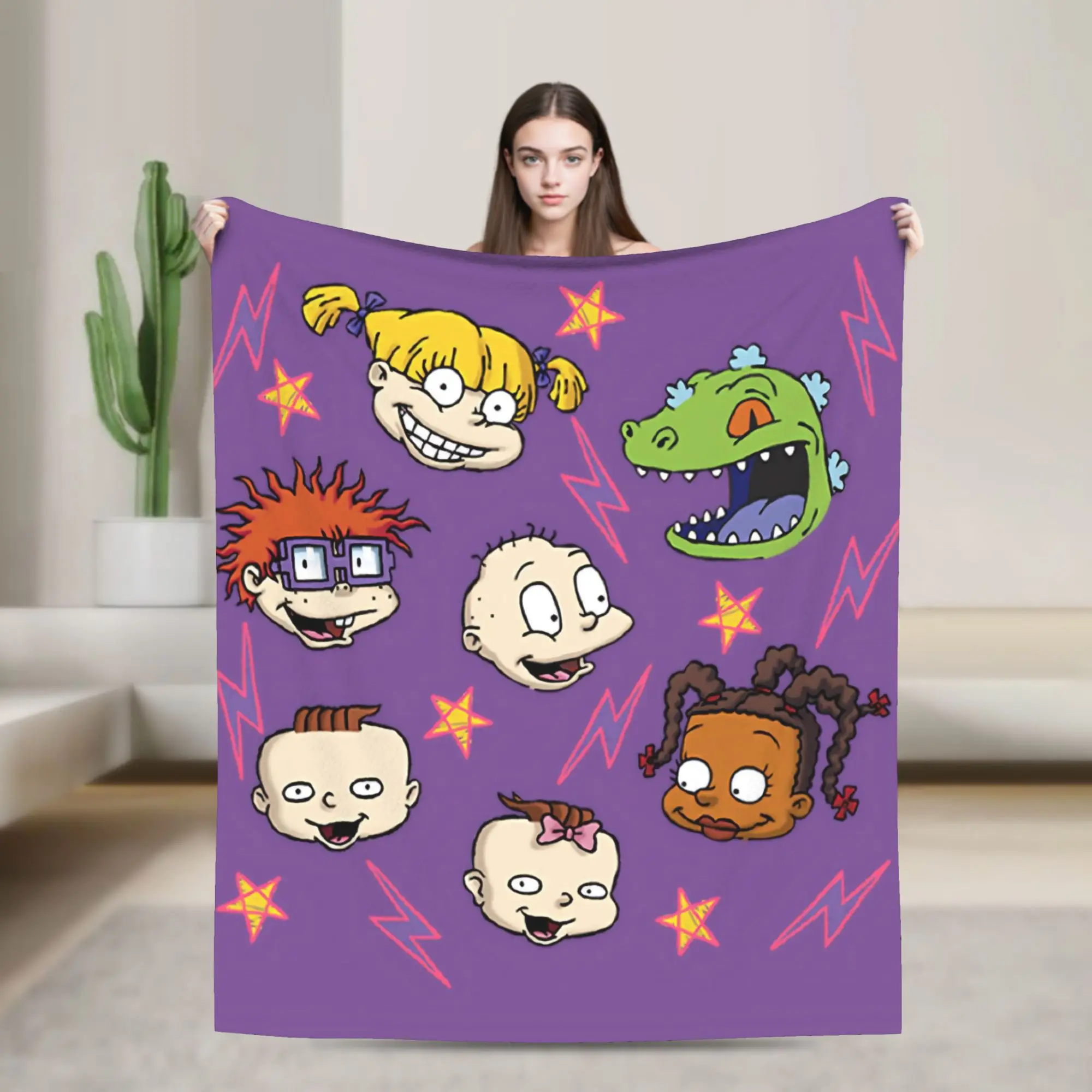 Cartoon R-Rugrats Blanket Super Soft Warm  Throw Blankets for Sofa 50x60 Inch Multi-size Bedding Throws