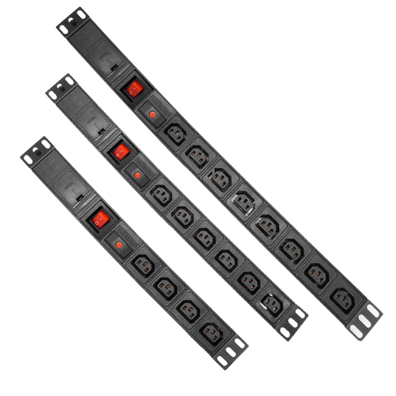 

Server Rack PDU Power Distribution Outlet IEC C13 Socket Overload Protection Double Break Switch Aluminum Alloy Power Socket