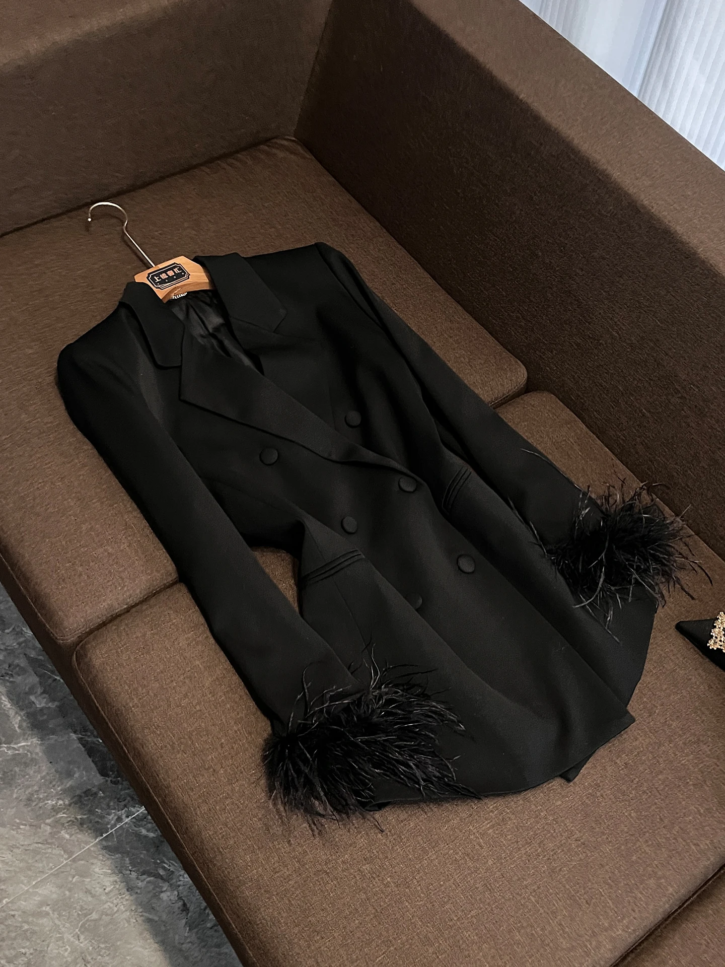 British Style Double Breasted Long Sleeve Suit Women's Commute Workplace Slimming Personality Coat Lady's Fashion P856