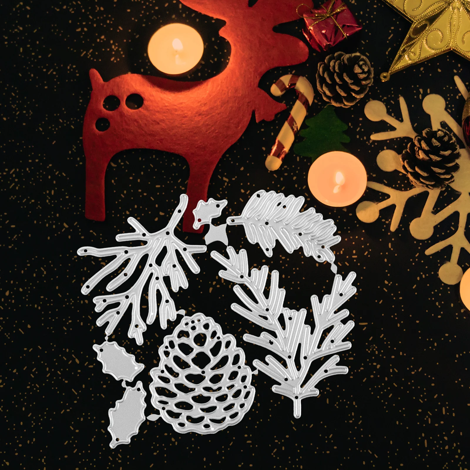 

1 set 1 Set Pine Cone Shape Embossing Paper Die Diy Scrapbook Cutting Tool Carbon Steel Mold For Album Decoration Photo Frame