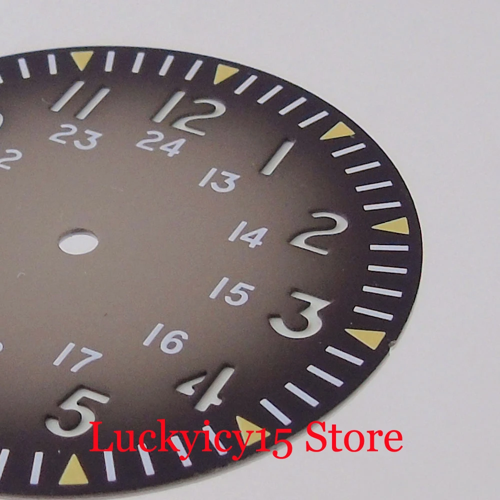 33.5mm Gradient Black Watch Spare Parts Replacements Green Luminous Watch Dial Hand Set Suitable For Fit NH35A NH36A SKX SRP