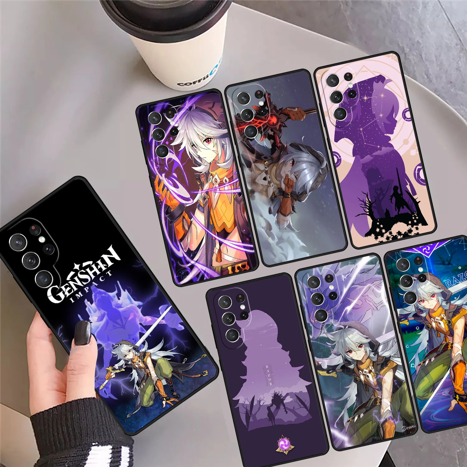 

Razor Genshin Impact Phone Case Cover Coque For Samsung Galaxy S24 S25 Ultra S23 S22 Plus S21 FE S20 Note 10 20 Pro