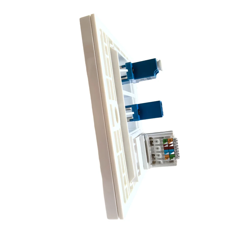 CAT6 RJ45 Soket LAN SC UPC APC Serat Optik SC Pelat Dinding Mode Tunggal dengan Steker Konektor Panel Optik LC Dupleks untuk Jaringan