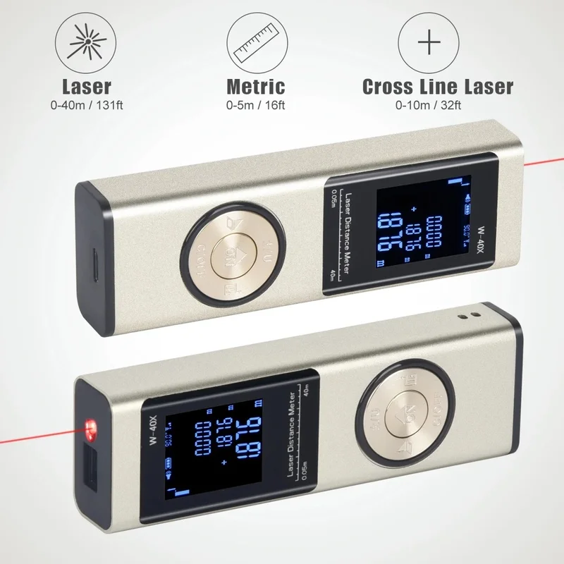 

Digital Laser Distance Meter Rangefinder Tape Measure Angle Range Finder Construction Tool