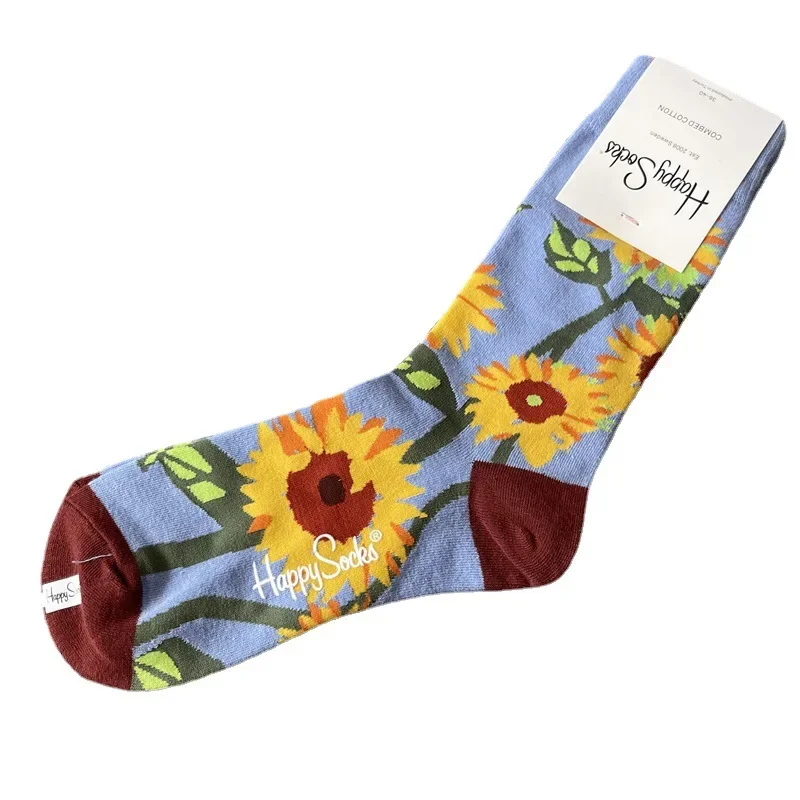 HAPPY SOCKS Womens Flower Half Crew Socks Print Sock 36/40