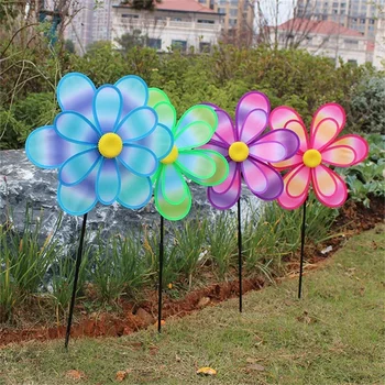 어린이 바람 스피너, 바람개비 눈 잡기, 다채로운 더블 레이어 풍차 바람개비 말뚝 포함