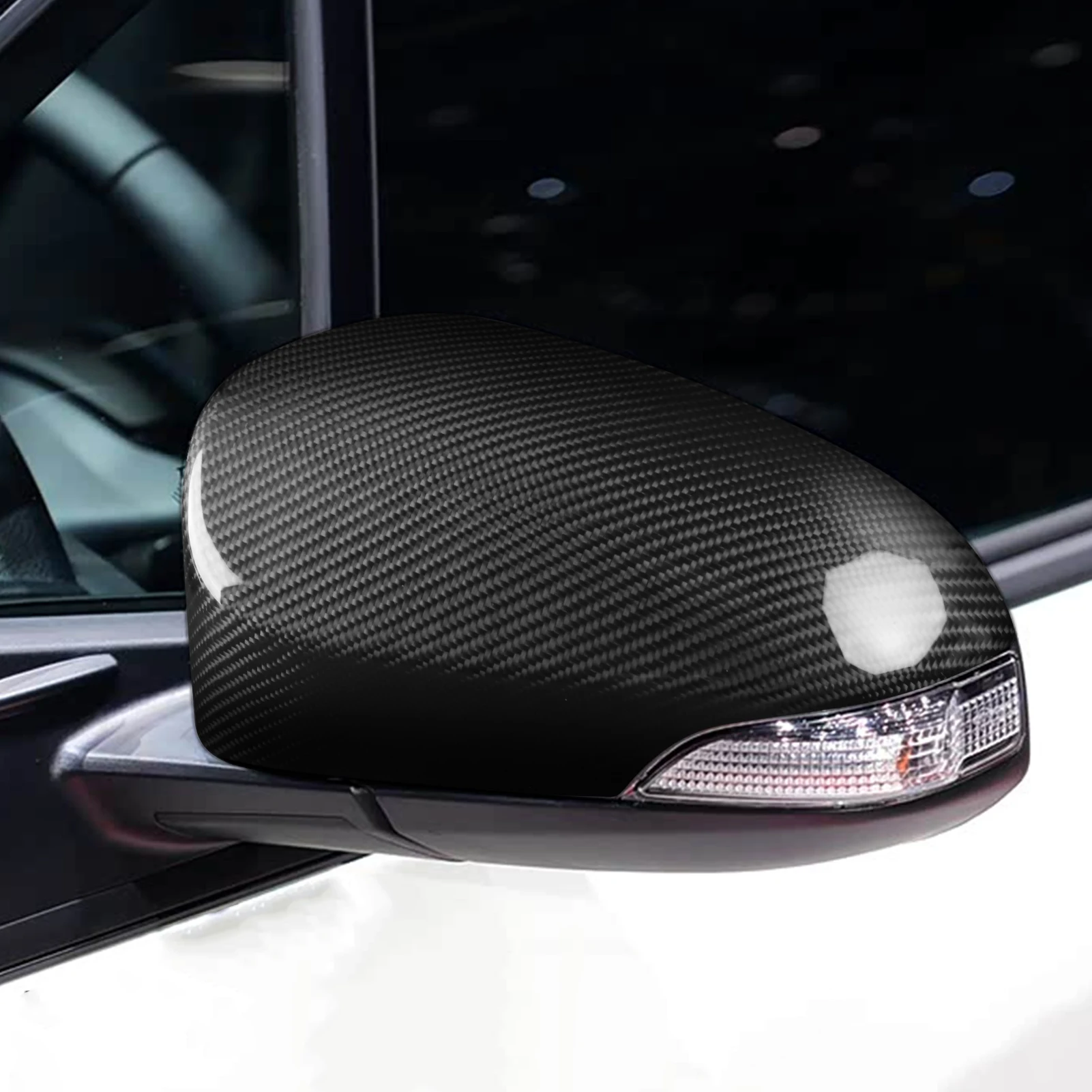 For Toyota Yaris 2012-2020 Real Dry Carbon Fiber Rearview Mirror Cover Panel Cover Sticker Trim Car Accessories Modification