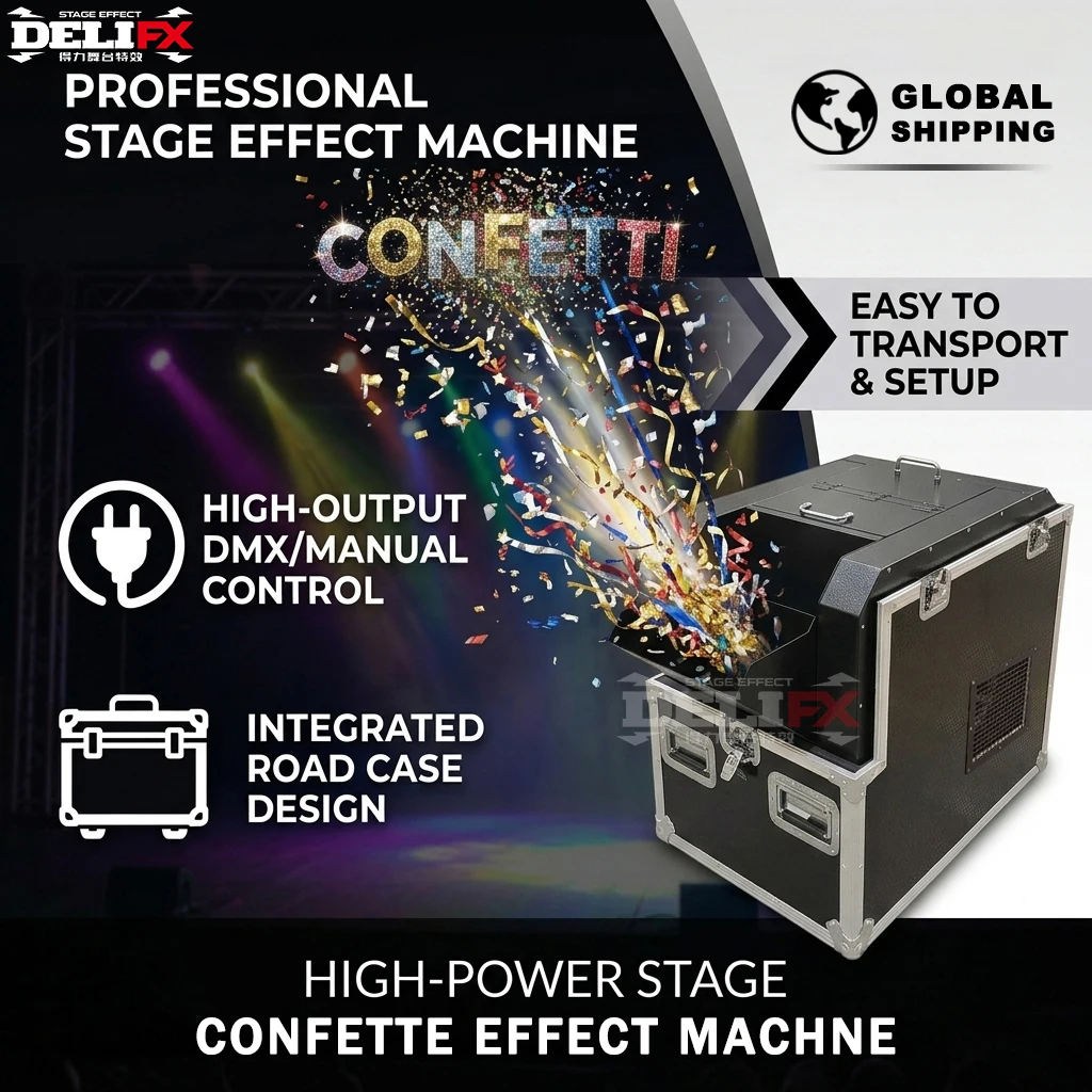 Professional 3000W DMX Electric Confetti Blaster Machine with Low Noise Turbo Fan CO2 Free Paper Maker Blower for Event Effects