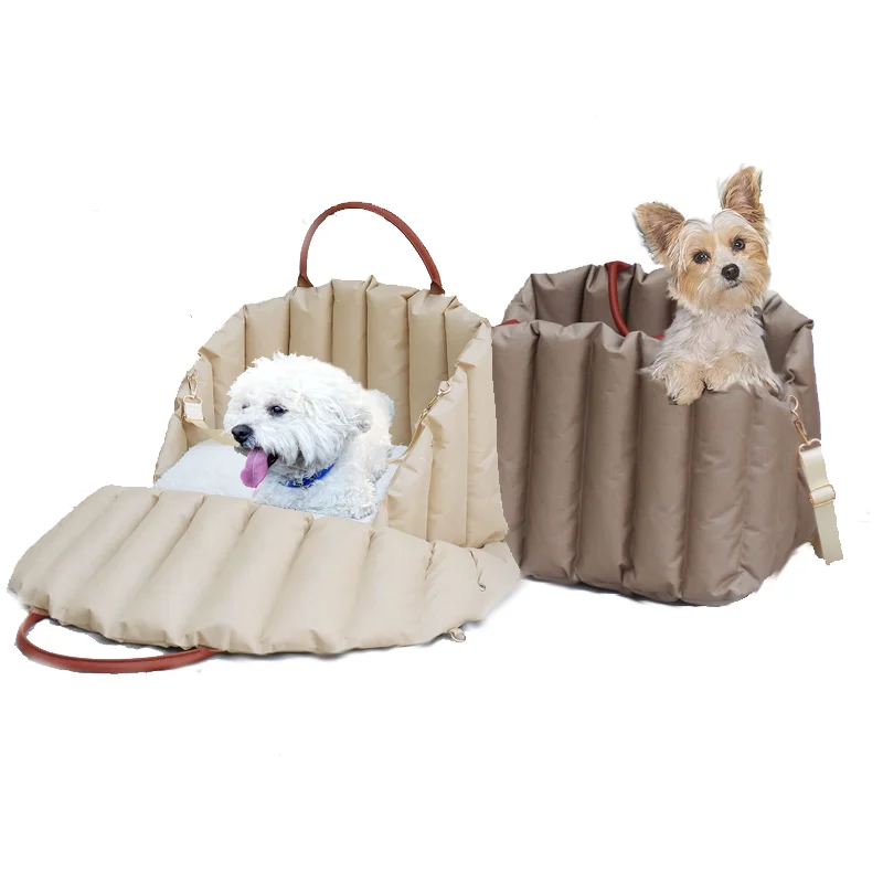 Asiento Portátil Antideslizante para Perros y Gatos, Caja de Transporte Segura para Coche, Bolsa Elevadora para Viajes de Mascotas Pequeñas