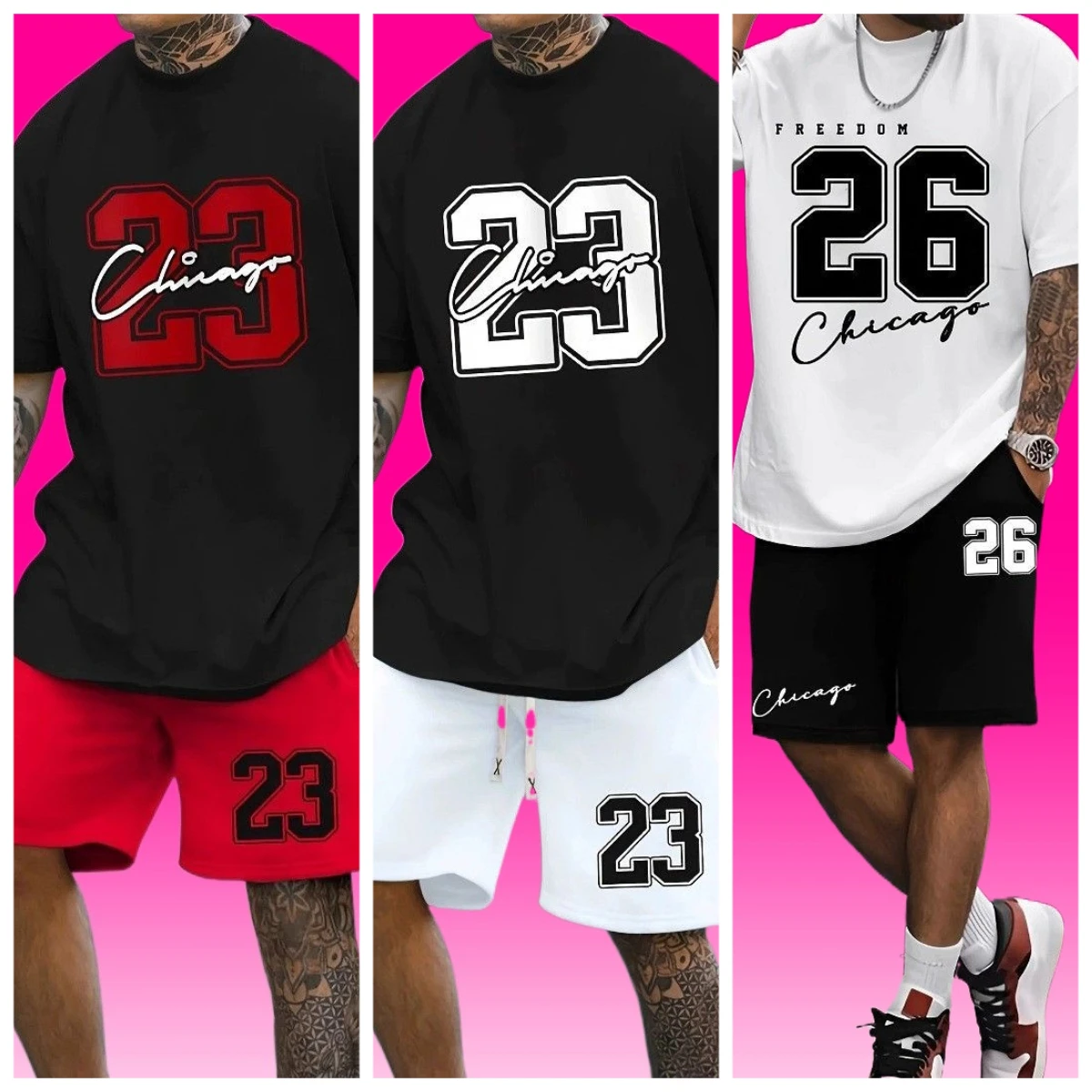 

2025/26 New Men's Tracksuit Sets Short Sleeve T-Shirt Suit Casual Suit Sports 3D Printed Streetwear Shorts 2 Piece Male Clothes