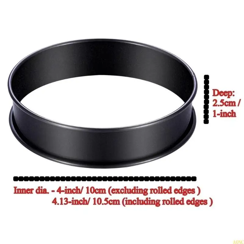 A0NC 8 قطع قوالب طهي معدنية متعددة الاستخدامات، قوالب الكعك الإنجليزية، حلقات الخبز الصغيرة #6