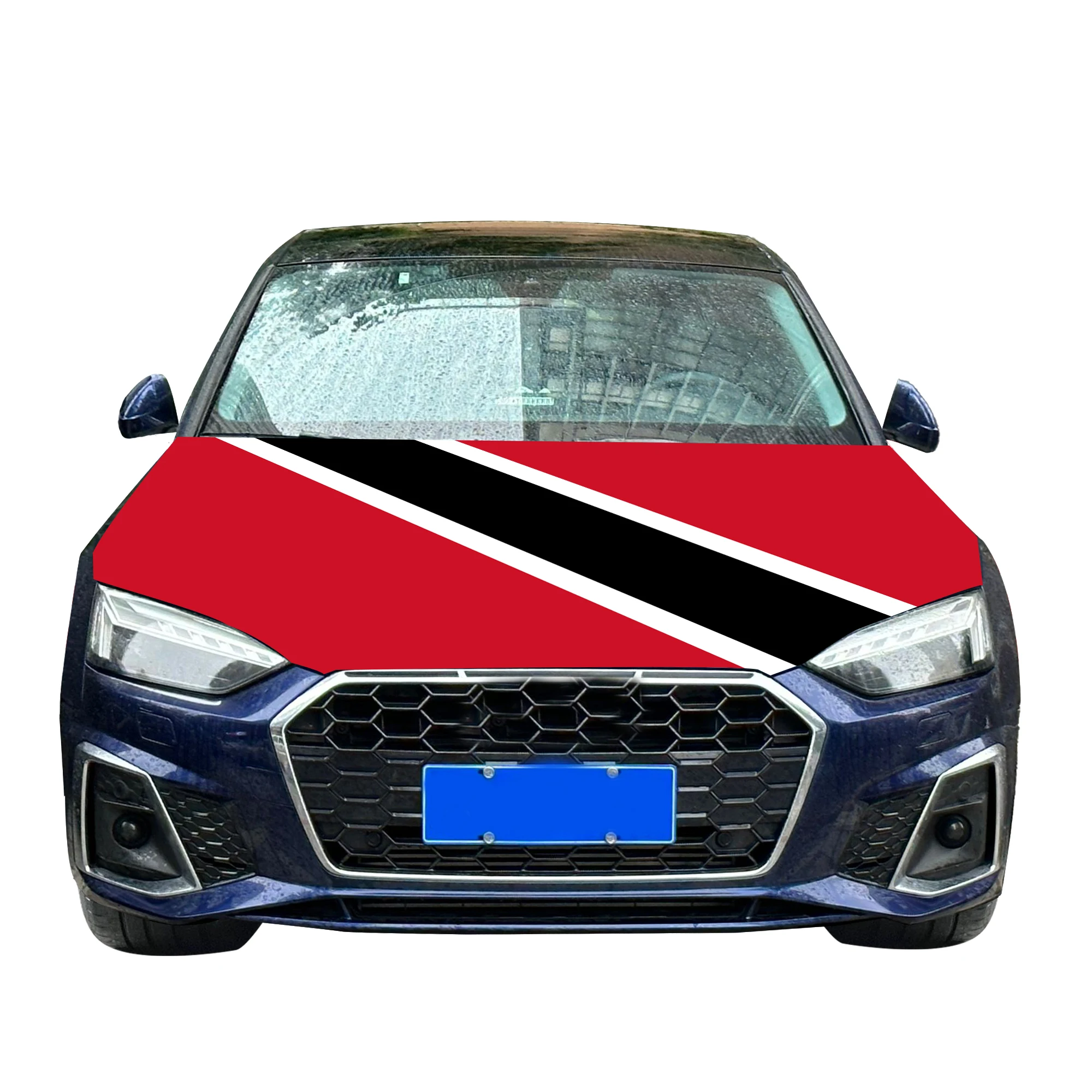 Trinidad and Tobago Car Hood Cover Flag  Universal Size Elastic Polyester 120x150cm for Car Decor