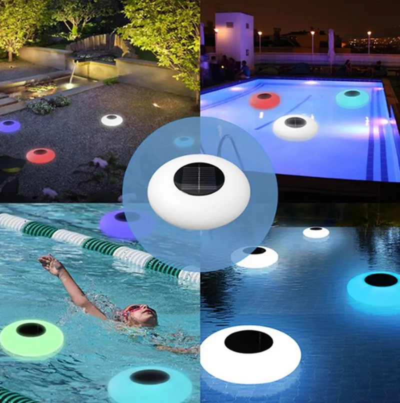 Solar Floating Pool Lights Swimming Pool Light Remote controlled 16 Colors Changing Waterproof Lawn Patio Decoration- Multicolor