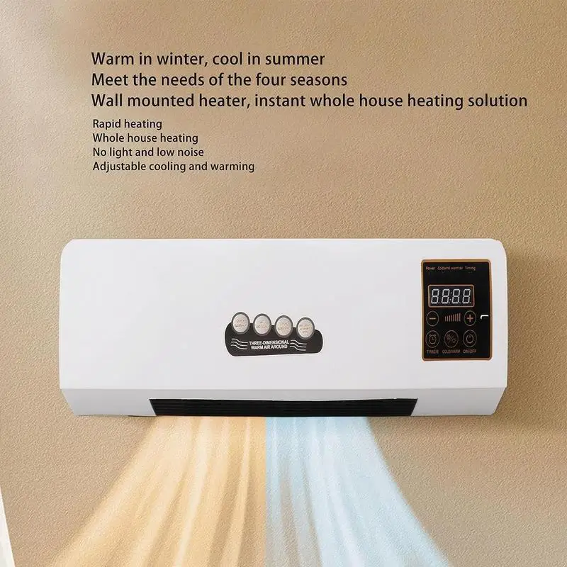 Wall Mini Air Conditioner Mobile Air Speed Adjustable Heating Machine Indoor Space Heaters For Dining Room Study Room Bedroom