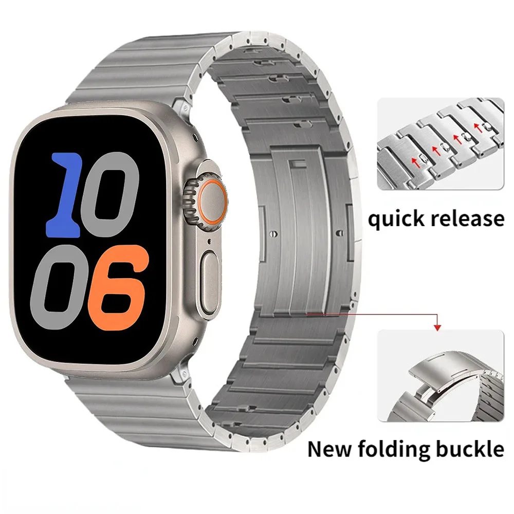 

Titanium Strap for Apple Watch Ultra 49mm 46mm 45mm 42mm 44mm 41mm 40mm Quick Release Light Bracelet Band IWatch 10 9 8 7 6 5 SE