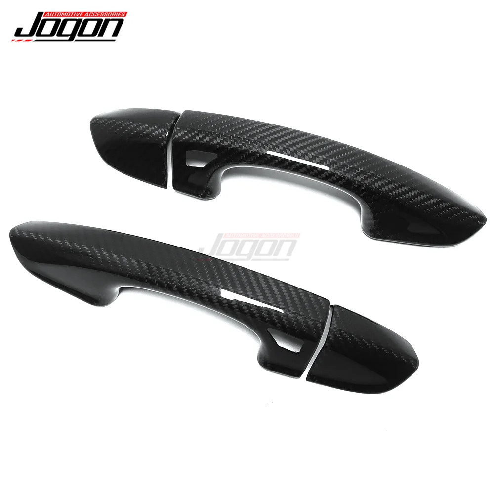 For Ford Mustang 2015- 2020 GT GT350 Car Styling Side Body Door Handle Cover Trim Accessories Real Carbon Fiber