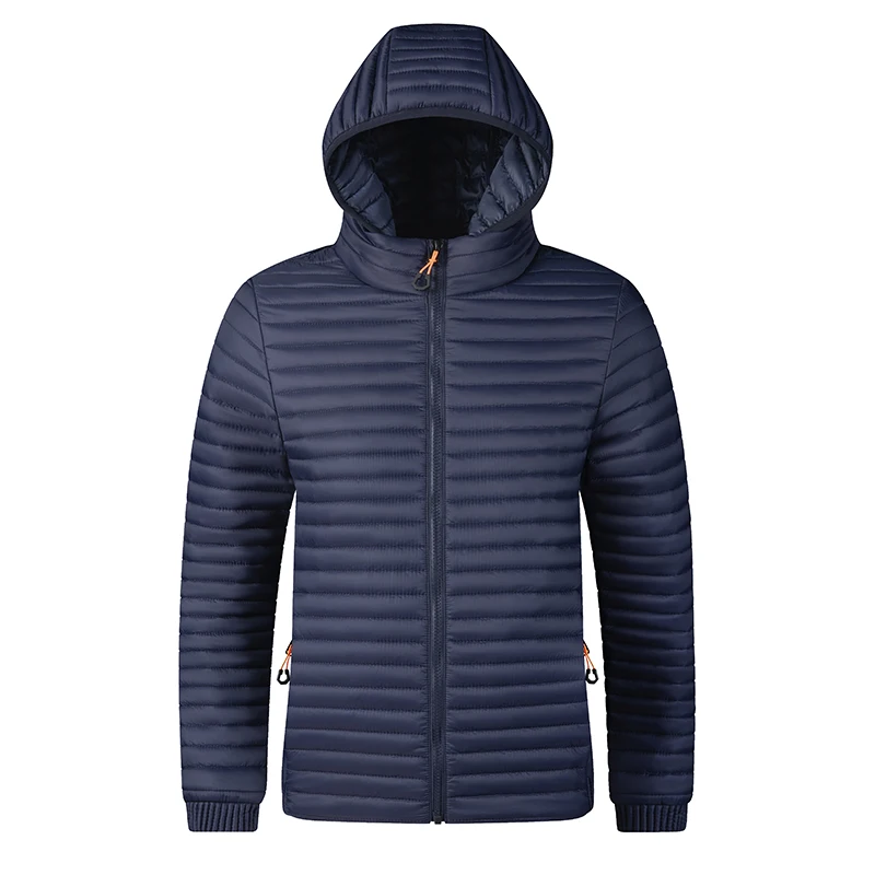 New Men Winter Thickened Down Jacket Men Fashion Casual Cotton Padded Parkas Warm Hooded Windproof Outwear Solid Windbreaker