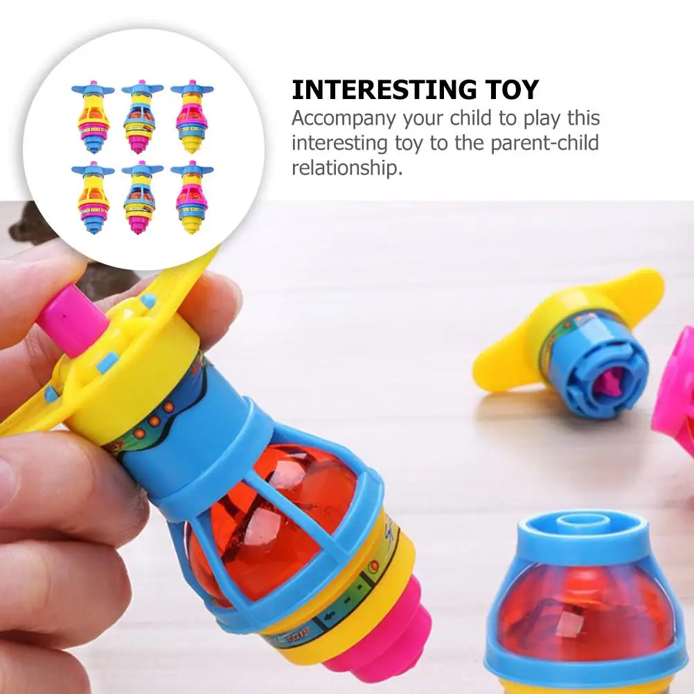 

6 Pcs Luminous Gyro Toy Kids Children Plaything Plastic Electric Pressure Relief Rotating Funny Toys