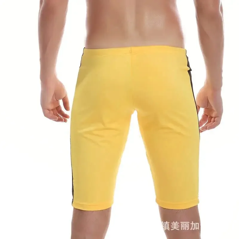 Summer Men's Sports Swimming Short Pants Smooth Casual Boys Elastic Middle Pants Swimwear Panties Fashion Man Intimate Clothing