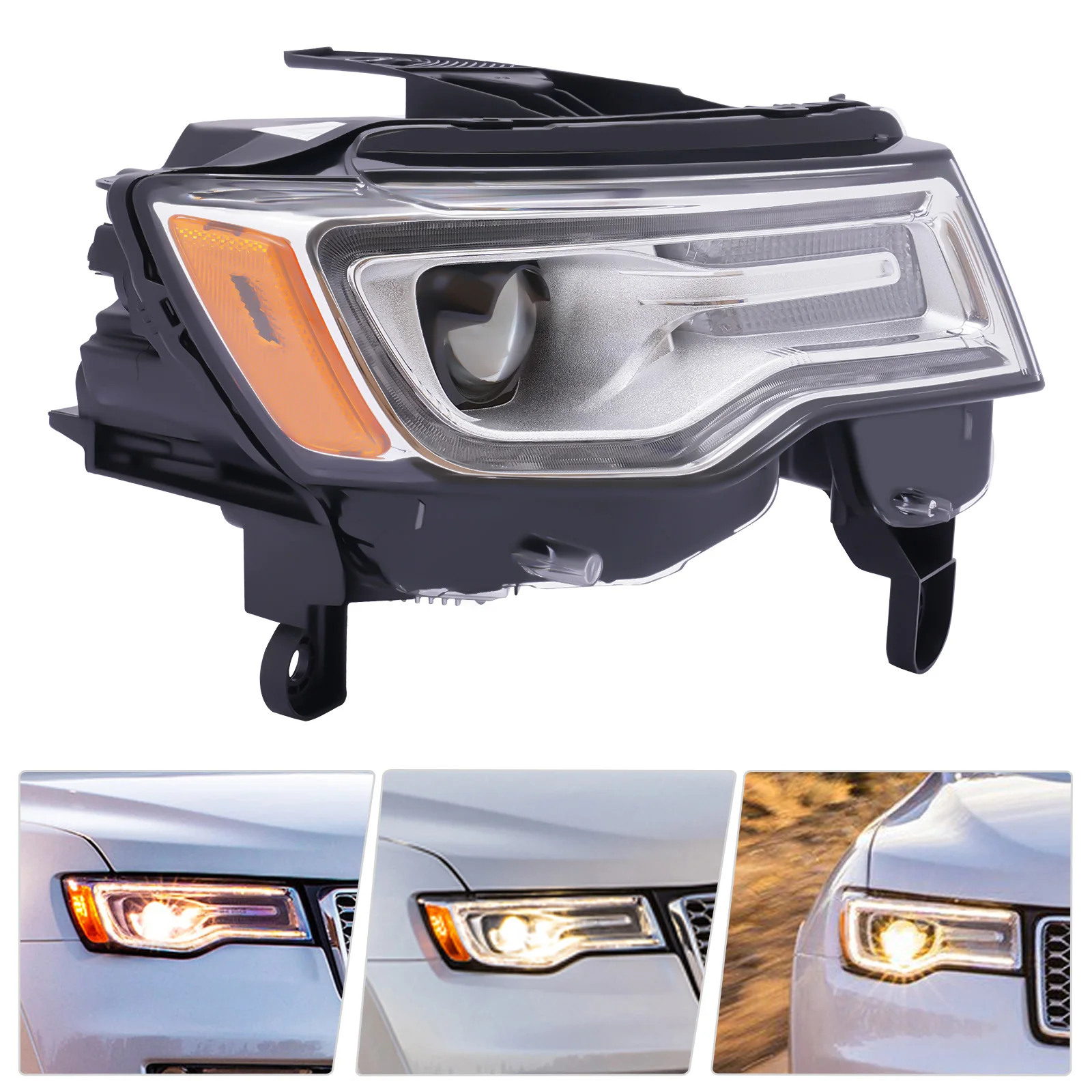 

Right Side Xenon HID Headlight Fit For Jeep Grand Cherokee 2016-2021 RH Headlamp OEM 68266648AH