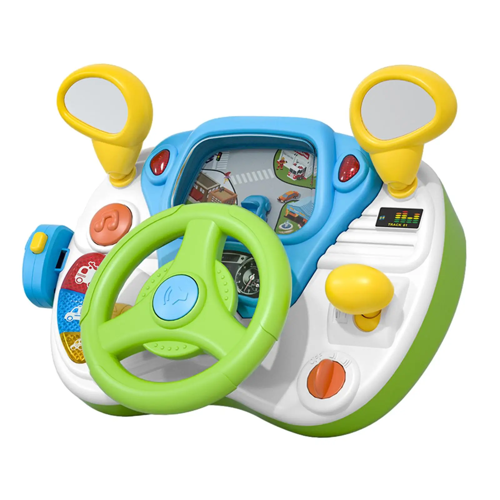 Simulation Steering Wheel Toy Portable for 1 2 3 4 5 Year Old Toddlers Kids