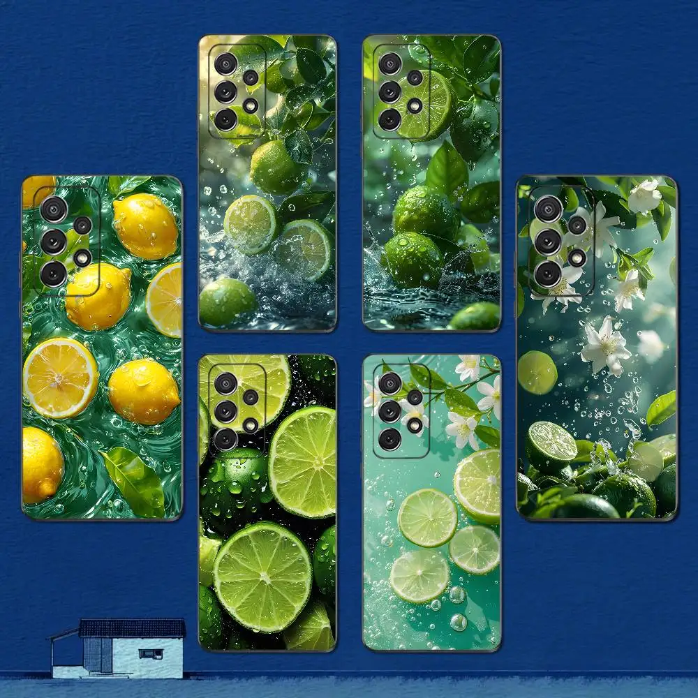 

Tasty lemon Fruit Phone Case For Samsung S22,S21,S20,S10,S9,S25,S24,S23,Ultra,FE,Plus,Lite,Soft Silicone Black Cover