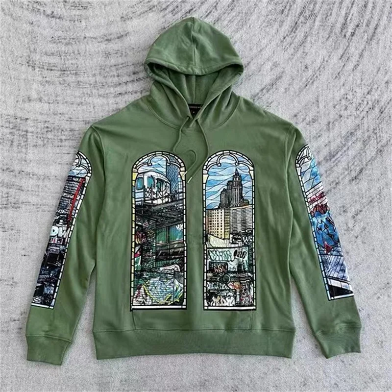 Streetwear Fashion WHO DECIDES WAR Hoodie Pattern Print Loose Casual High Quality Green Black Sweatshirt Man Woman Same Hooded