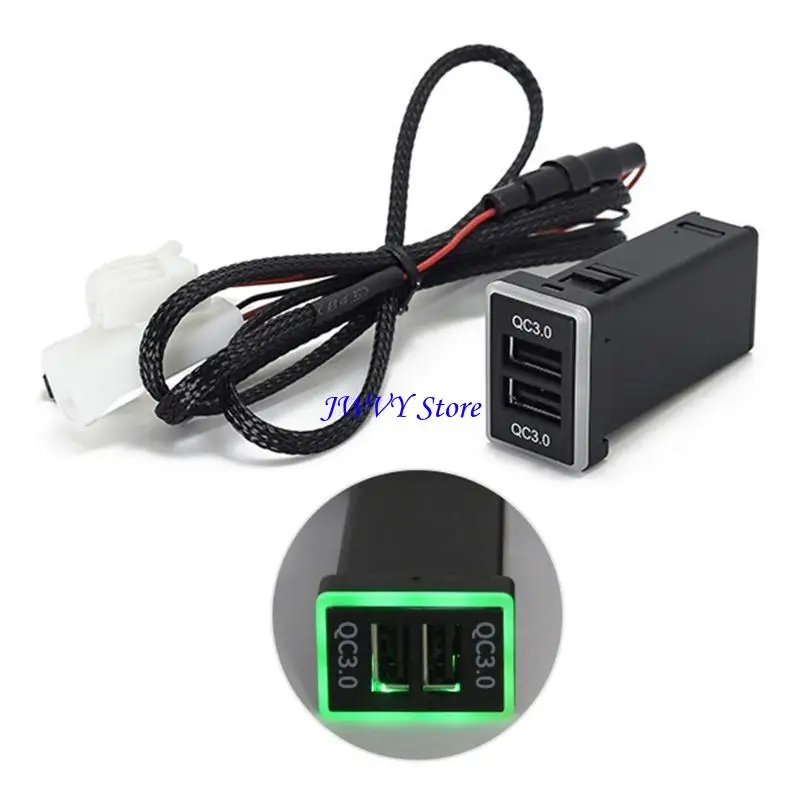 573A Dual USB Ports Phone Fast Quick Charging GPS DVR Adapter Plug & for Play Cable