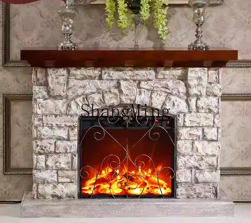 ZYY 石暖炉装飾キャビネットシミュレーション火災リビングルーム背景壁電気暖炉家庭用