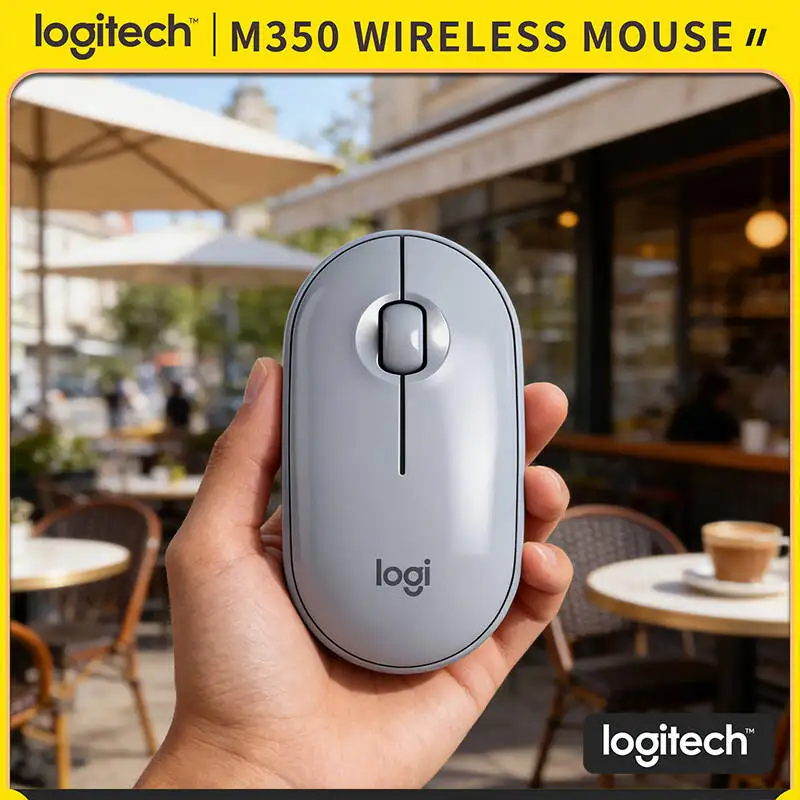 

Logitech M350 Ergonomic Silent Mouse - Comfort Palm Support, Dual Connectivity, 10m Range, 77g Light, Daily Task Helper