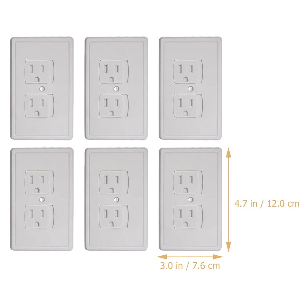 Anti-Choque Elétrico Tomada Cover, Parede Elétrica Plugues Placa, Childproof Tomada Covers, Protector Outlets, 6 pcs