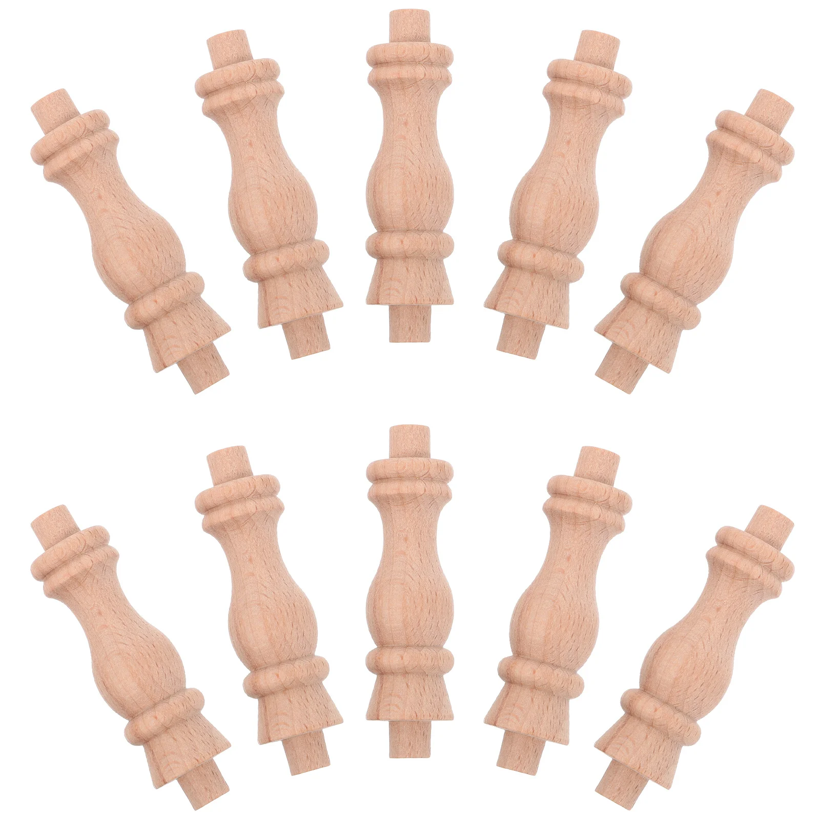 10 шт., шпиндель из настоящего дерева