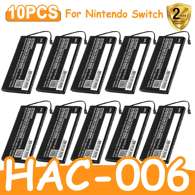 10Pcs Battery for Nintendo Switch Ns Joy-Con Joycon Controller Bateria HAC-006 HAC 006 HAC-BPJPA-C0 HAC-015/016 HAC-A-JCR-C0