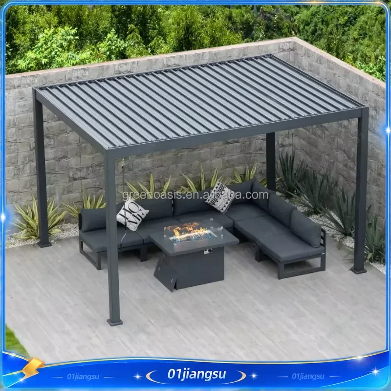 Heavy Duty Aluminum Canopy 3x4m 3x5m 4x5m 4x6m Retractable Pergola Gazebo Sun Shelter Steel Frame Garden Outdoor Patio Cover
