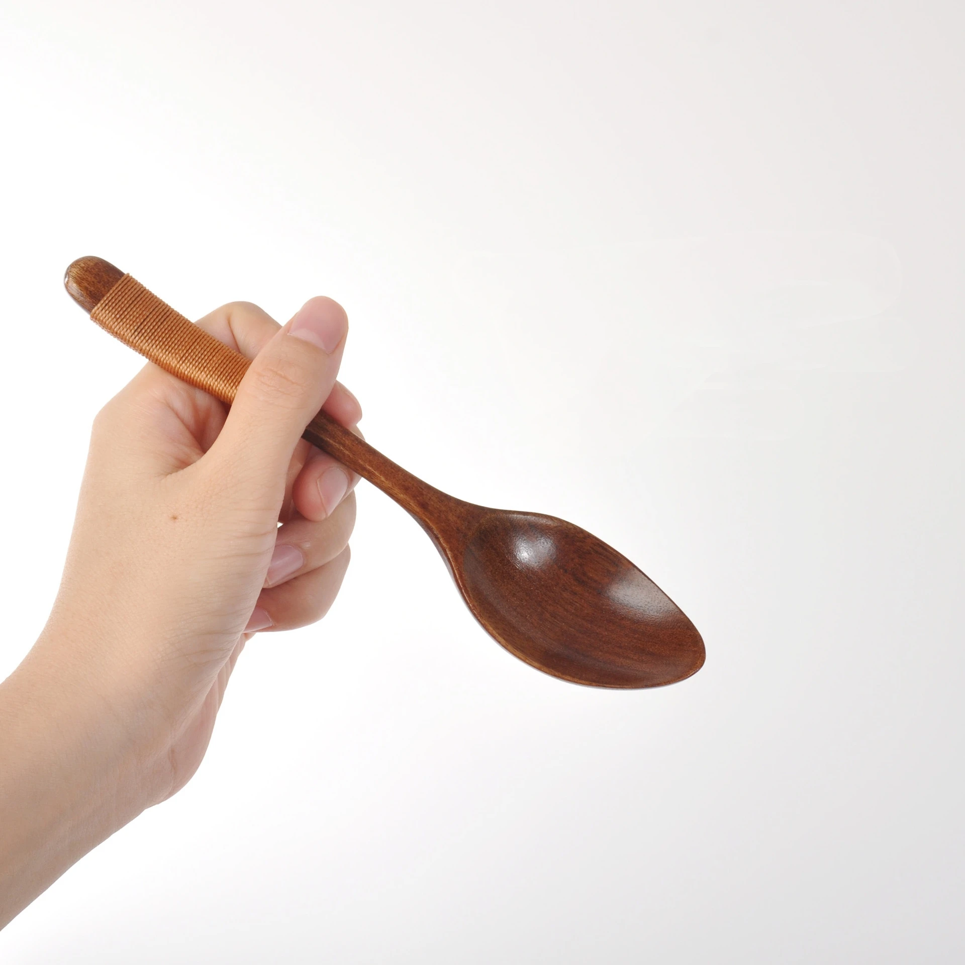 Wooden Spoon Bamboo Kitchen Cooking Utensil Tool Wide Mouth Twine Wooden Spoon Coffee Soup Spoon Teaspoon Kicthen Spoon