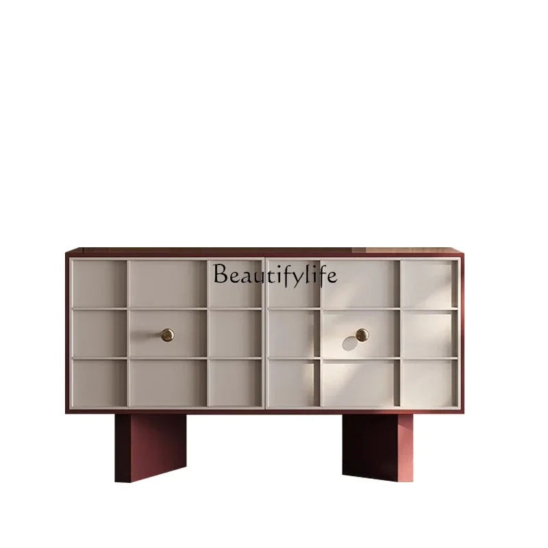 

XX39French cream style dining side cabinet simple modern living room entrance cabinet against the wall