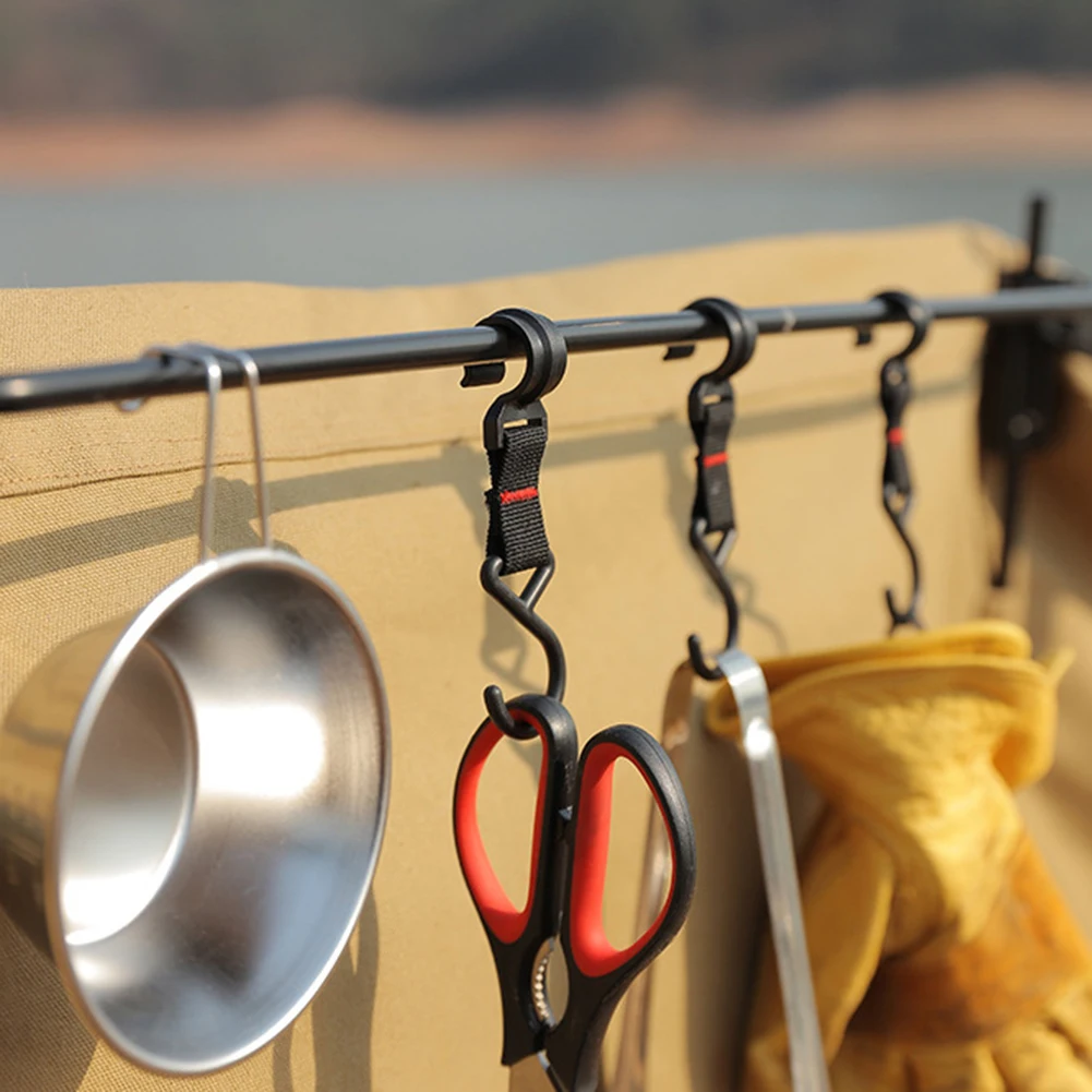 5/10pcs Outdoor Camping Moveable Hooks Detachable S-Shaped Hooks Hanging Storage Rack Multifunctional Outdoor Tools