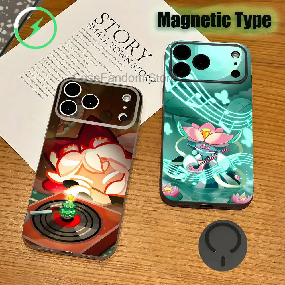 

Run K-Kingdom Game C-Cookie Magnetic Wireless Charging Transparent gray Phone Case For iPhone 17,16,15,14,13,12,11,Pro,Max,Plus