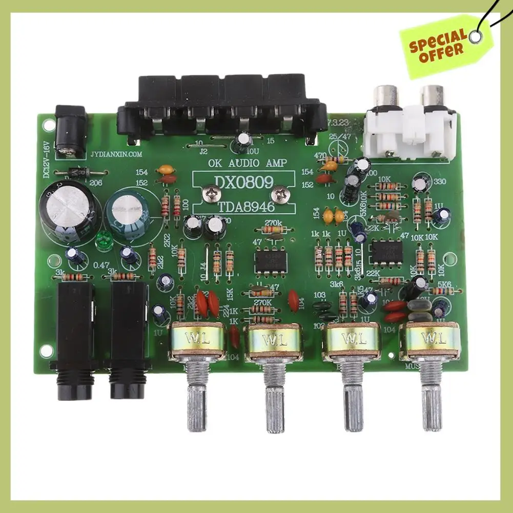 

Advanced DX0809 Two-Channel Power Amplifier Board 60W Hi-Fi Stereo Audio Power Amplifier Volume Tone Control Board Kit