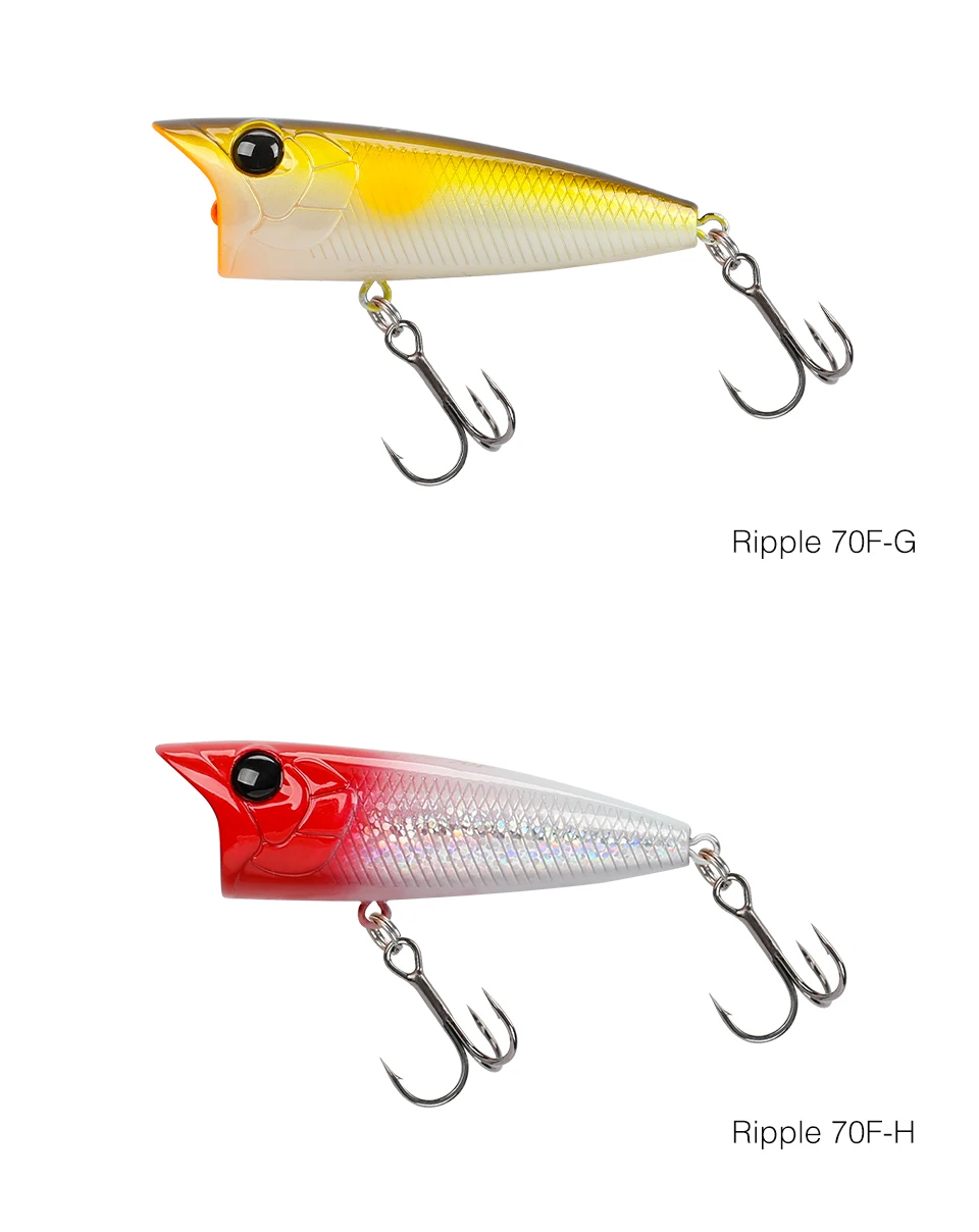 TSURINOYA 70F Popper Angelköder RIPPLE 70mm 12g Topwater Harter Köder für Bass Pike Long Casting Floating Wobble Surface Modell – Detail 18